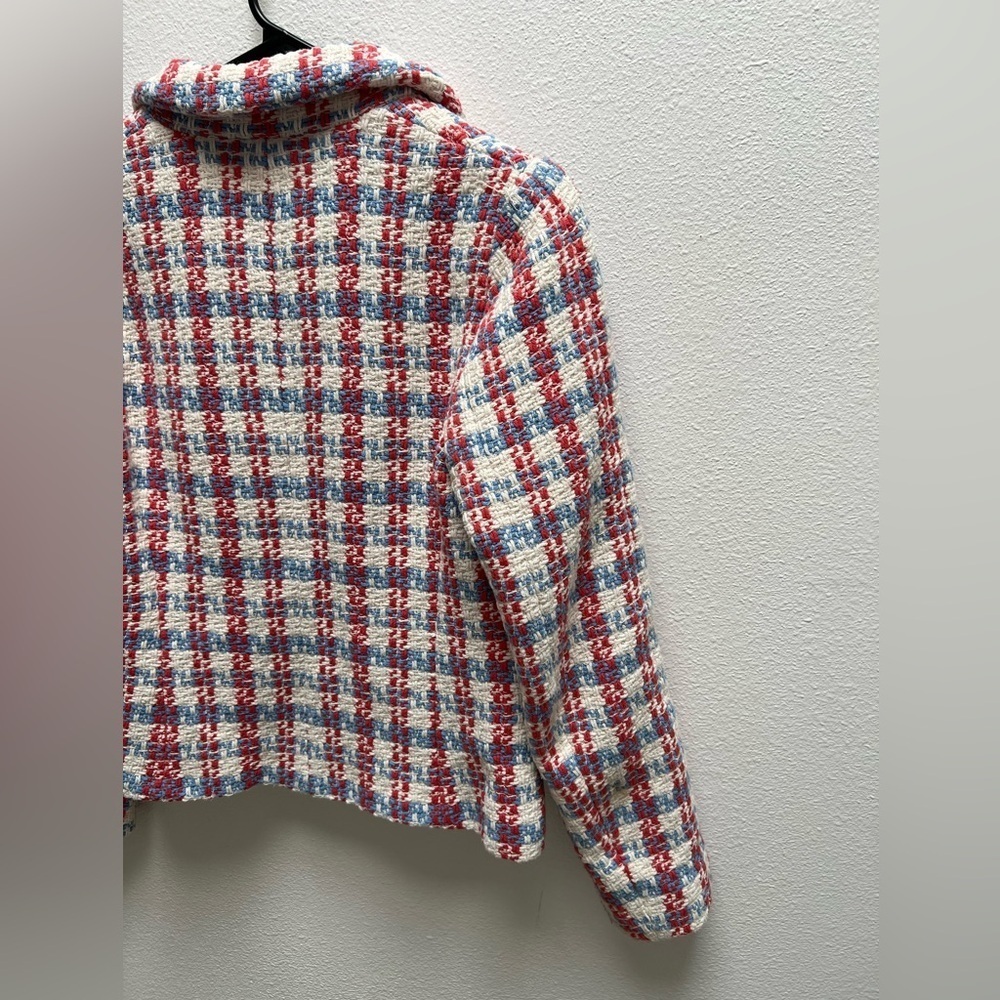 Zara pearl button multicolored textured jacket size small - Picture 7 of 9